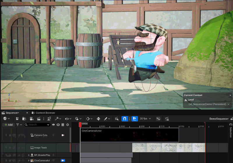 Gif of Sequencer Image Track in action